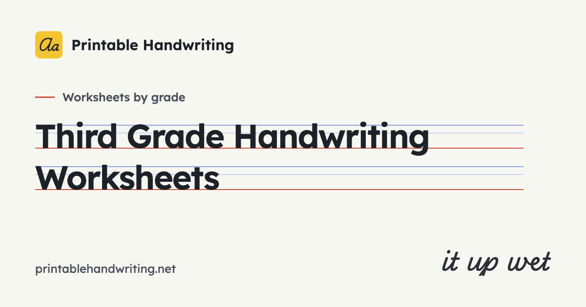Third Grade Handwriting Worksheets (Free PDF) | Printable Handwriting