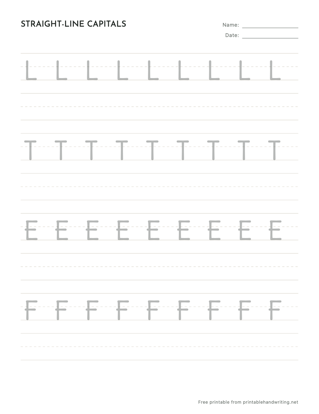 Preschool Handwriting Worksheets: free printable sample sheet
